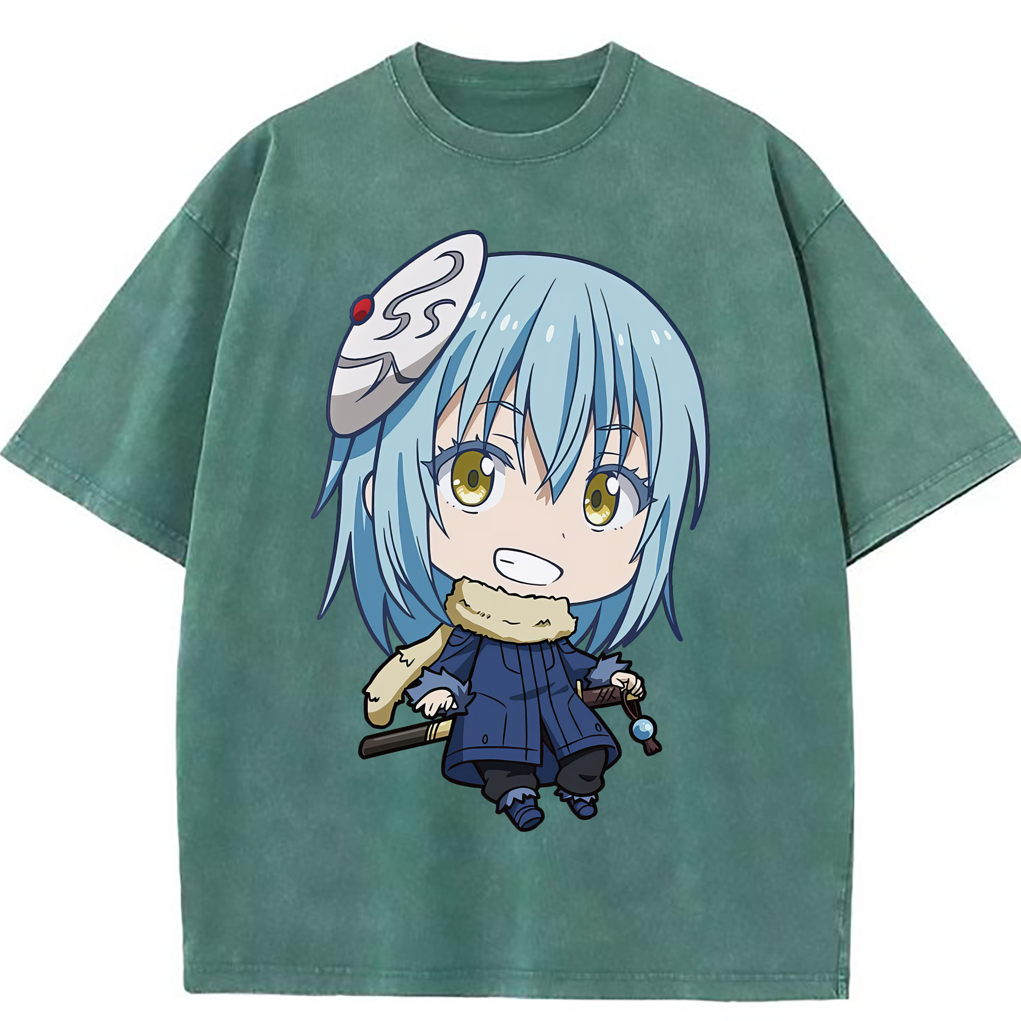 （画像用） 転スラ Regarding Reincarnated to Slime 綿100% ヴィンテージ風 半袖Tシャツ（フロントプリント）